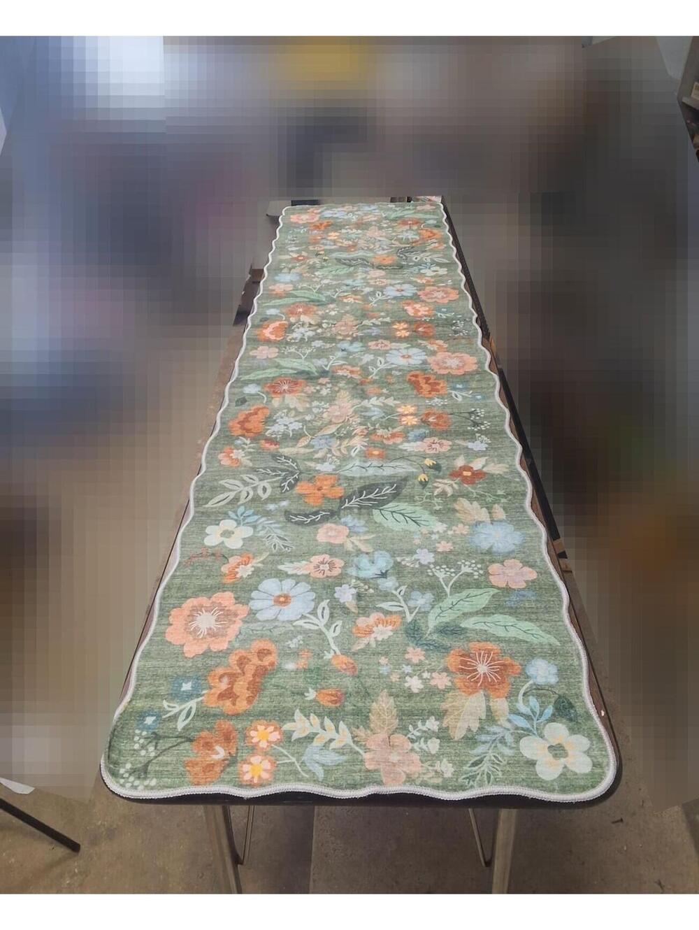 8X2 Floral Pattern Green Rug - Amazon Inspected & Perfected